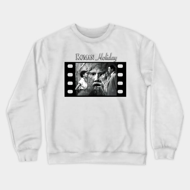 Audrey Hepburn at the Mouth of Truth in Roman Holiday WHITE Crewneck Sweatshirt by Gromit